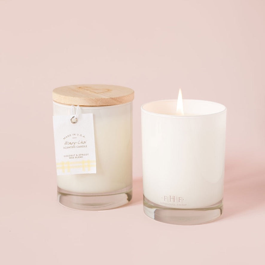 Honey-Chai Candle with Wooden Lid