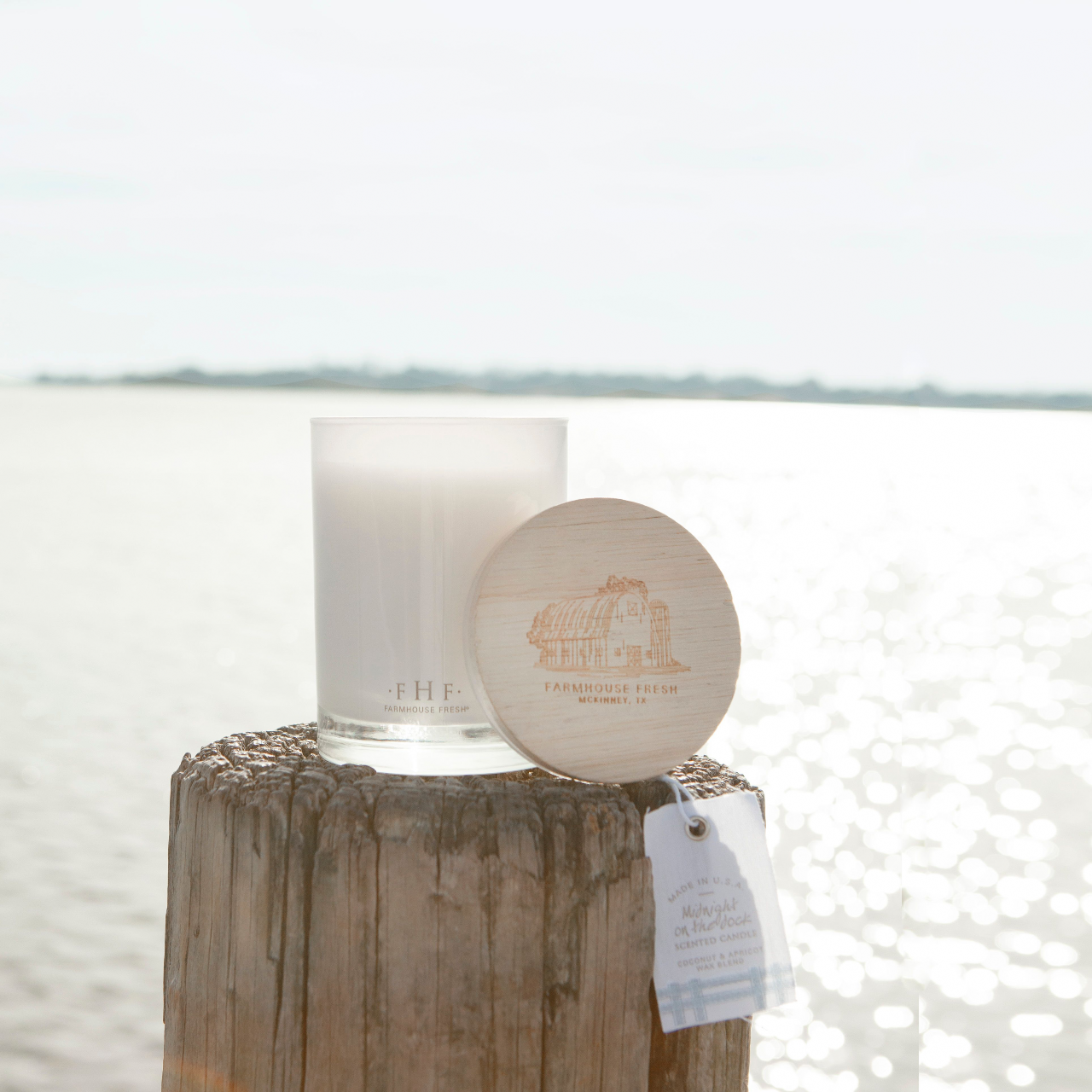 Midnight on the Dock Candle with Wooden Lid