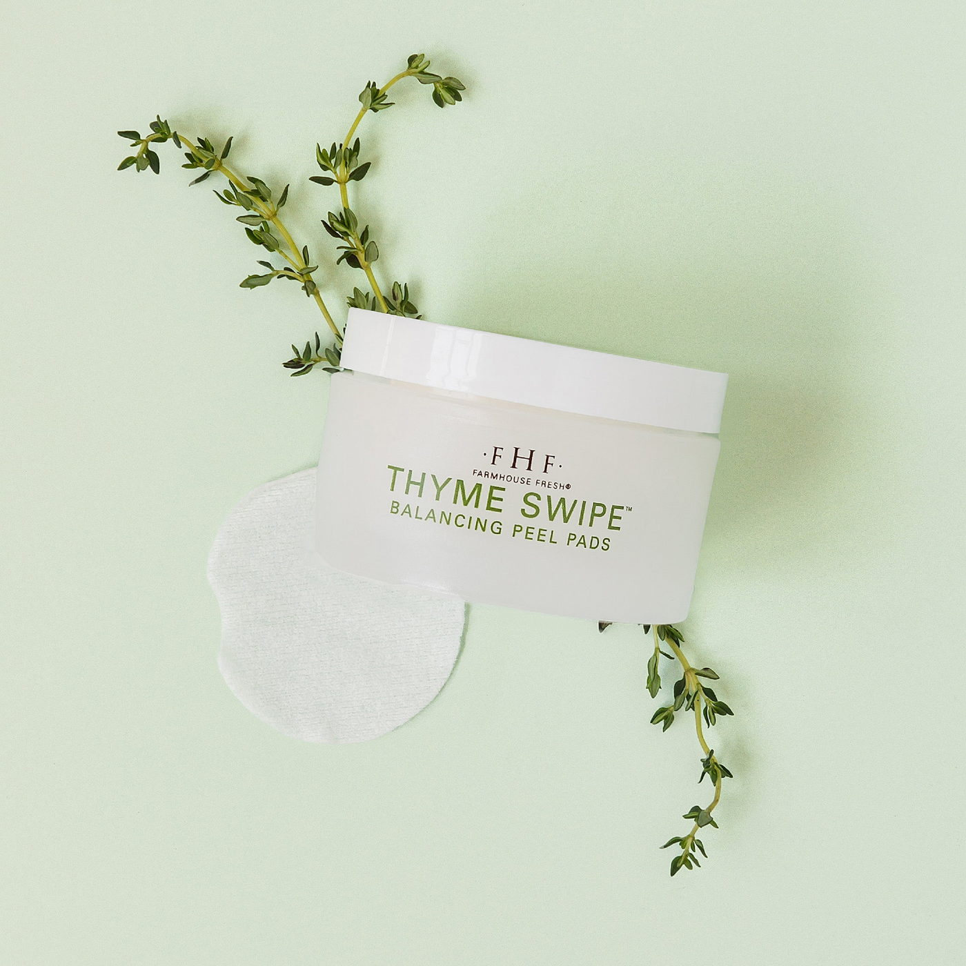 Thyme Swipe Organic Matcha + Thyme Balancing Peel Pads